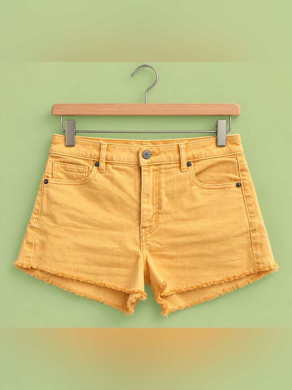 Light Orange Mid-Rise Denim Shorts - American Eagle